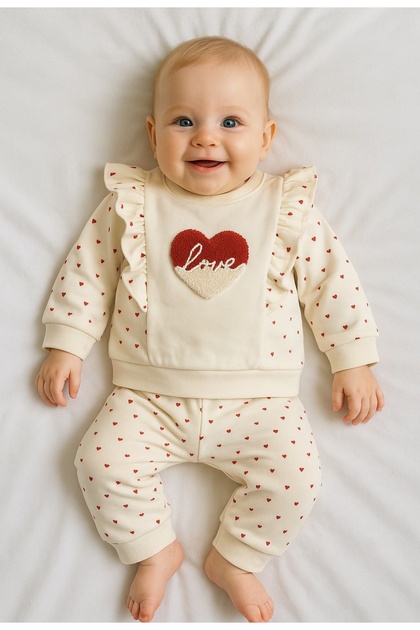 100% Cotton Baby Girl Long Sleeve Top and Bottom Set / Baby Pajamas Tracksuit Set
