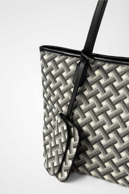 Patterned Shopper Tote Bag