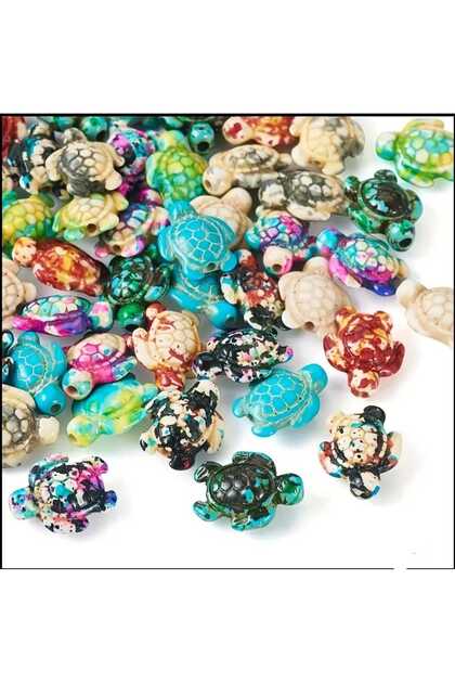 10Pcs Polka Dot Mixed Color Squeeze Natural Turtle Jewelry Crafts Handicraft Supplies
