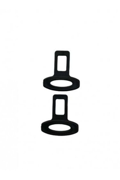 Two plastic belt clips
