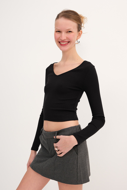 Addax V Yaka Uzun Kollu Basic Bluz B12343 - Fiyatı, Yorumları