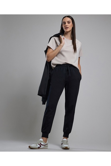Solid Joggers with Drawstring Waist