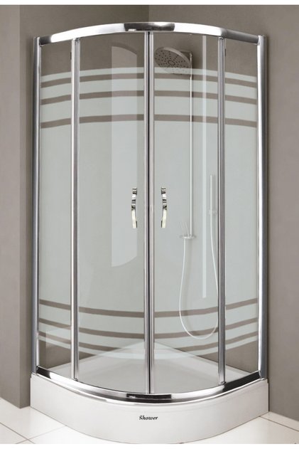 Shower 90x90 Oval Lüx Seri Yüksek Kalite Duşakabin Teknesiz