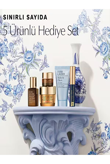 Estee Lauder cilt bakım seti 5 li serum, göz kremi ,temizleme