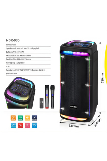 ハチロウ(6/6迄) HZL ACS-6 80W Bluetooth Hoparlör | 2x8” İnç Speaker, Mikrofonlu ve