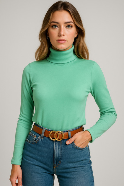 Luxury Pastel Color Mint Green Combed Cotton Camisole Ribbed Bodysuit