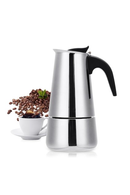 Espressor de aragaz, design italian, oțel inoxidabil, 300 ml (6 căni)