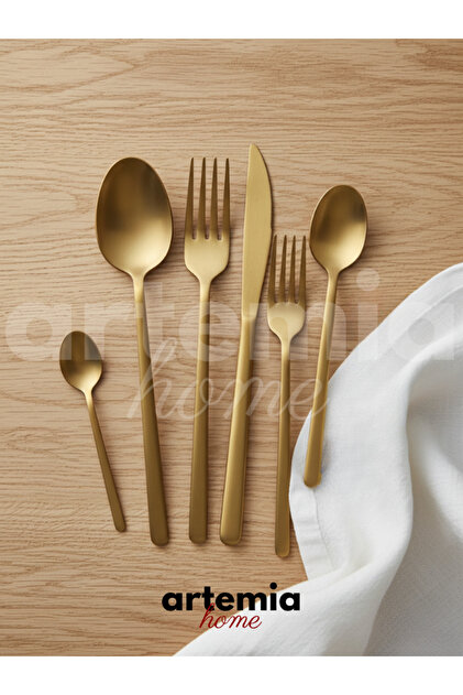 Elda Matte Gold Teaspoon |   18/10 Steel Matte Gold Plated |   6 Pieces