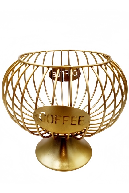 Coffee Capsule And Tea Bag Holder Storage Basket Holy Lady Cup Ornament - Gold