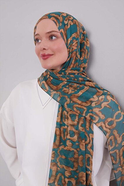 Green Leopard Print Vivian Shawl