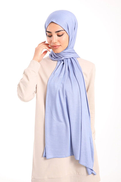 Ice Blue Stretch Fabric Combed Cotton Shawl