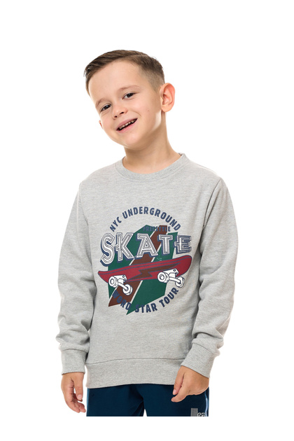Boys Grey Skateboard Graphic Sweatshirt