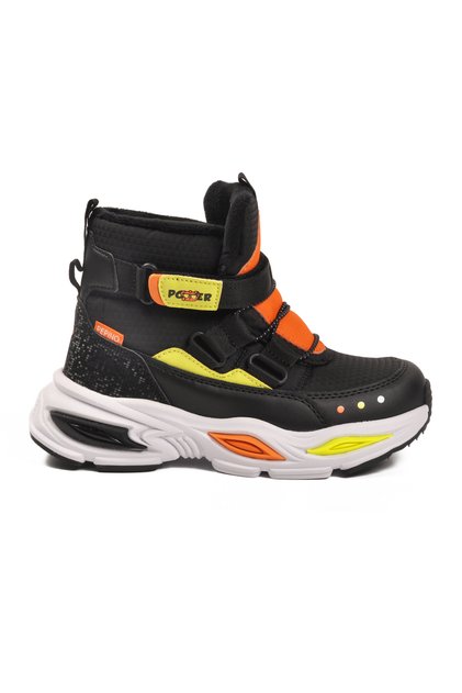 Black Velcro Fastener, Fleece Inside, Cold Resistant, Non-Slip Boys' Boots 2087 F