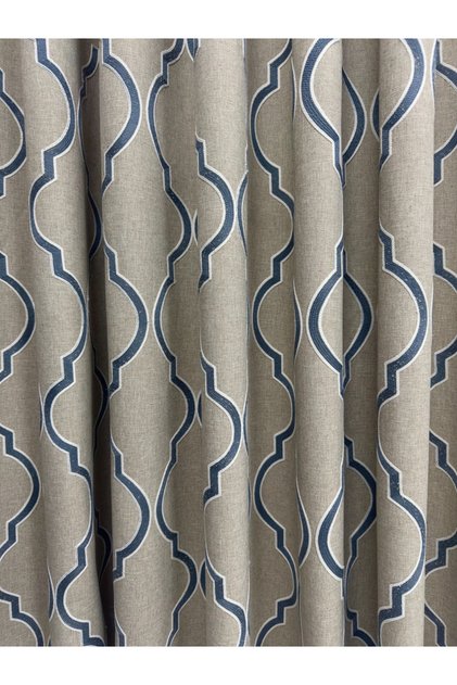Blue Skirt Pattern Mink Floor Background Curtain 1/3 Frequent Pleats