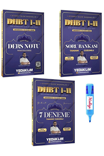 Yediiklim Yayınları DHBT I-II Ortaöğretim Ön Lisans Lisans Ders
