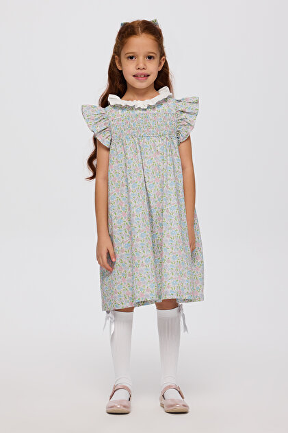 Liberty Fabric Flower Patterned Girl's Dress