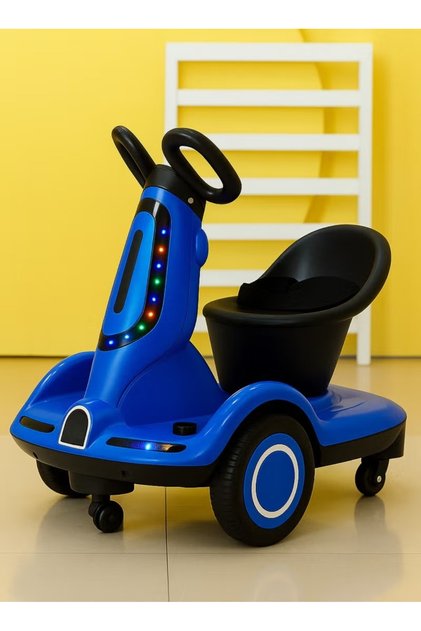 Kids Scooter With 4 Wheels, Electric scooter For Kids With Comfortable Seat & Safety Belt, scooter For Children Remote Control, 360° Degree Rotating, Ride Toys With Lights & Music