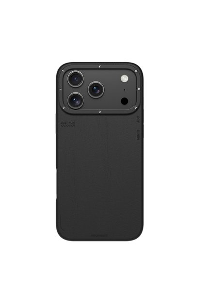 iPhone 17 Pro Max Case M-Safeli Simple Matte Leather Patterned Tech Fashion Series Cover Black