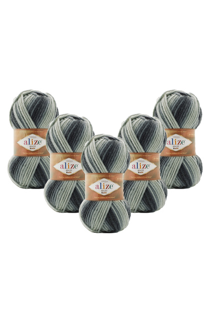 Superlana Maxi Batik 5’li Paket – 7786 -Kışlık Kazak Hırka ve Atkı İçin Kalın Örgü İpliği