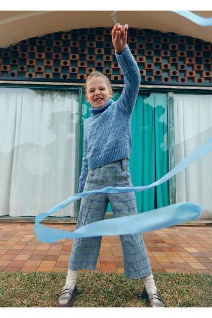 Mayoral Abel&Lula Girl's Plaid Trousers Blue