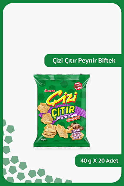 Ülker ÇİZİ ÇITIR Peynirli & Biftek Aromalı Çerez - Atıştırmalık
