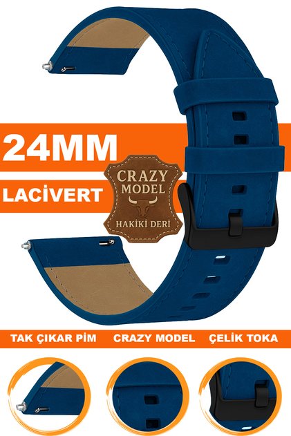 Crazy Leather Genuine Leather Watch Band Strap Compatible with 24mm Watches L10Hwc-24Mm