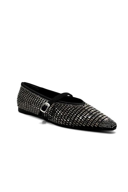 Nani (Park Moda) Women's Stoned Ballerina Flats Black