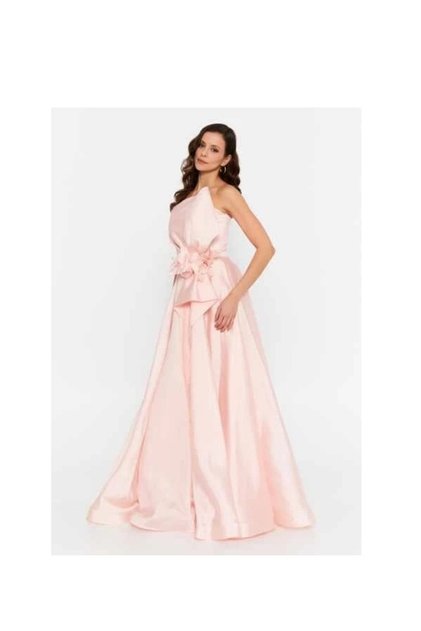 Elegant pink one-shoulder evening dress
