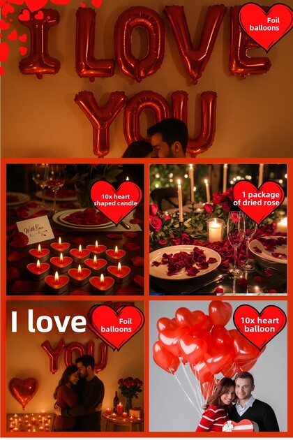 Red Heart Balloon Romantic Set Anniversary Valentine's Day Marriage Proposal Supplies and Ornaments