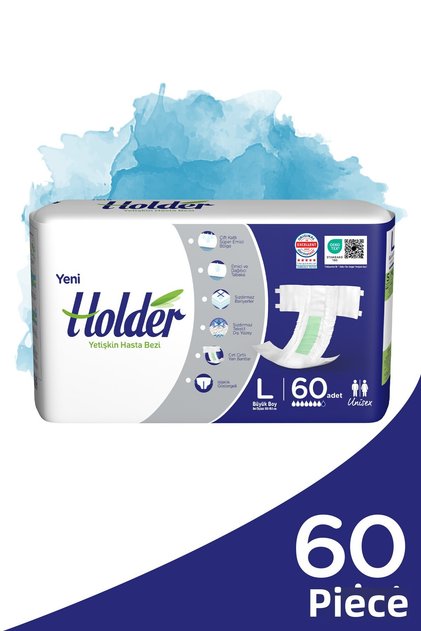 Patient Diapers with Waist Band Textile Surface Large 2 Pack 60 PCS