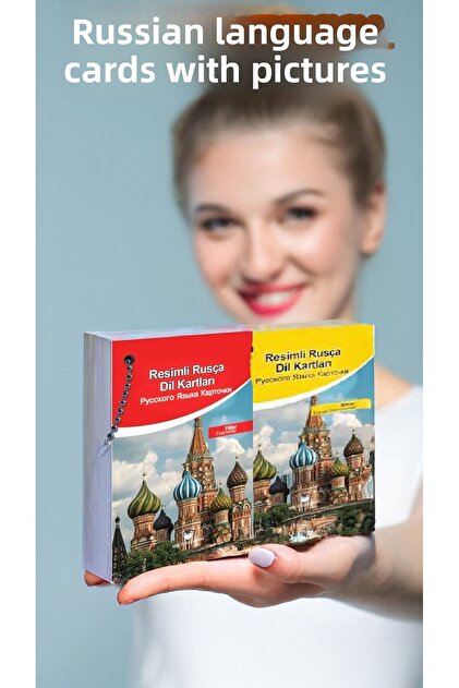 Russian Word Card Set- with Chain - Pocket Size -1,200 Words