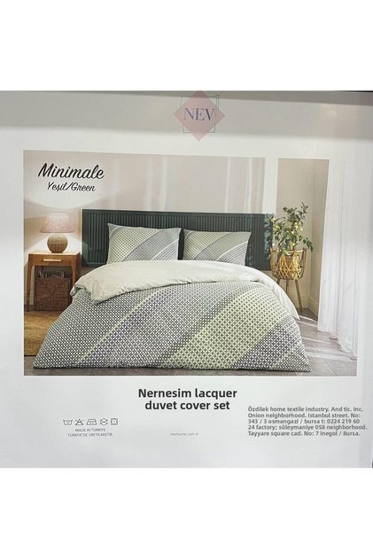 Duvet Cover Set Nev Double Green Minimale