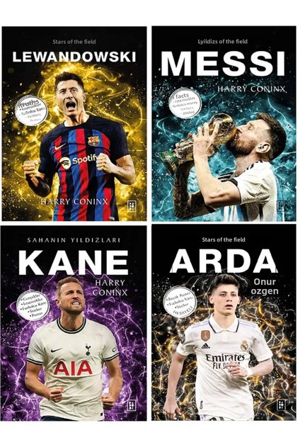 Football Stars of the Field LEWANDOWSKİ</DNTCTMS> - Messi̇ - ARDA</DNTCTMS> - Kane (Poster Sticker Football Player Card Gift)