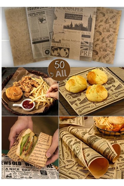 Self-Patterned Oil Paper | 50 Pieces of Vintage Newspaper Pattern Service and Presentation Paper