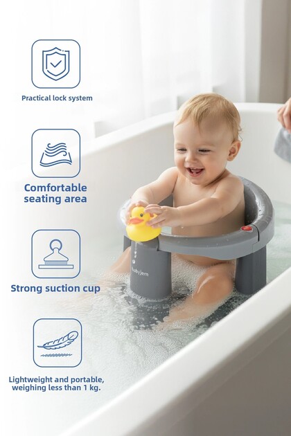 Front Opening Bath & Feeding Seat Gray