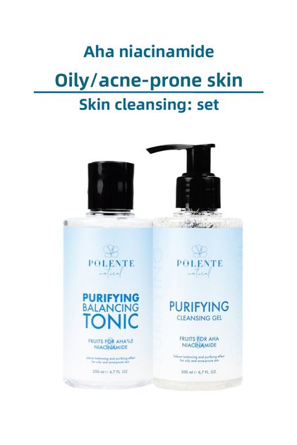 Purifying Skin Cleansing Set - Oily and Acne Prone Skin for Aha and Niacinamide