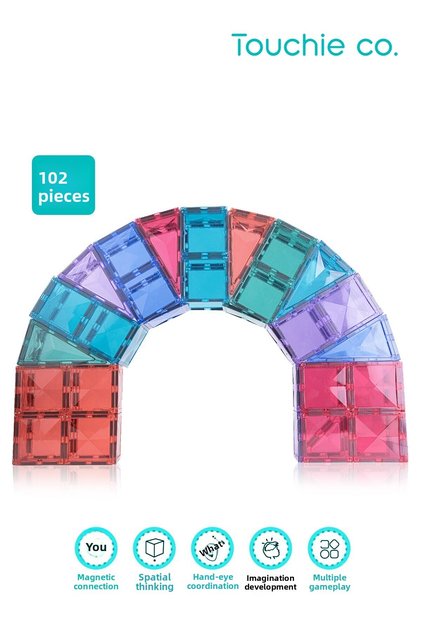 . Magnetic 102-Piece Building Block Set with Magnets