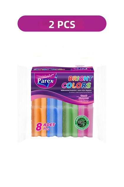 Vibrant Colors Corrugated 8-Piece Sponge Double Pack
