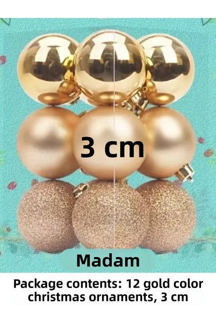 12 Pcs Christmas Tree Ornament 3cm Silvery and Shiny Tiny Cute Ball Tree Ornament Christmas Tree Ball Silver Color