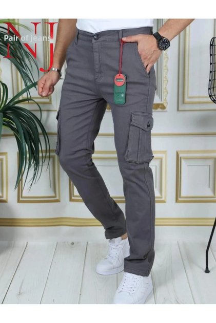 MEN'S DENIM TROUSERS COMANDO WITH CARGO POCKETS