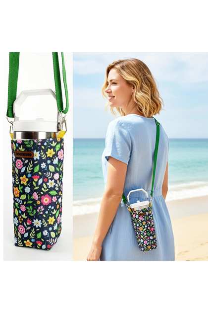 woodycord 1 Litrelik Matara Kılıfı Su Şişesi Taşıma Çantası Water