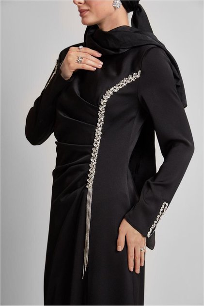 Satin Evening Dress 50516