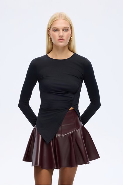 Drapeli Asymmetric Blouse Black