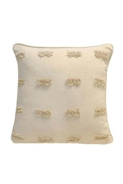 2-Piece Fringed Throw Pillow Cover Cream Throw Pillow Cover