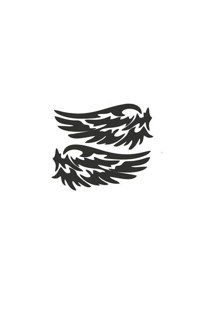 2 Pcs Car Motorcycle Leptop Helmet Wing Sticker Reflective and Solid Colors Matte Black