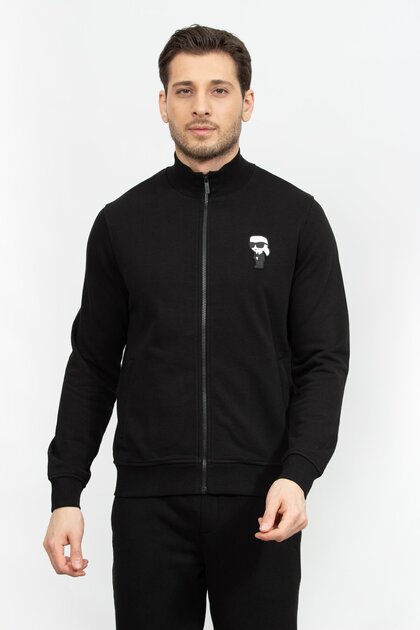Erkek Fermuarlı Sweatshirt Siyah