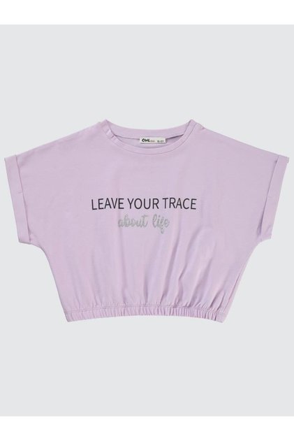 Leave Your Trace Printed 10-13 Years Old T-Shirt - Lilac 13-14 Years Old