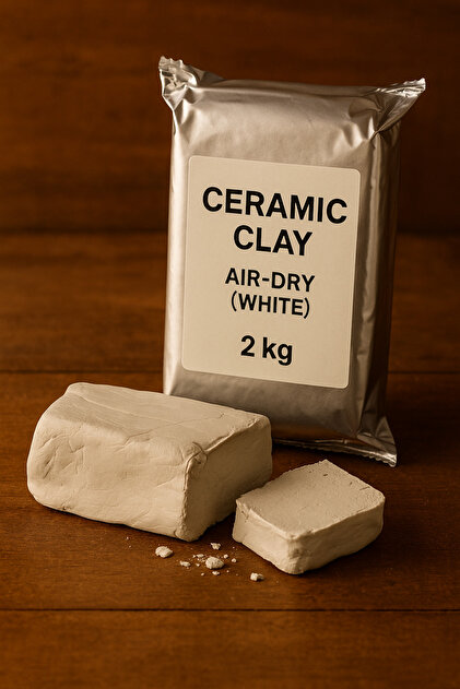 2 Kg Doğal Seramik Hamuru, Kil Çamuru, Beyaz Seramik Hamuru Oyun Hamuru Kil Çamuru 2000gr hobi
