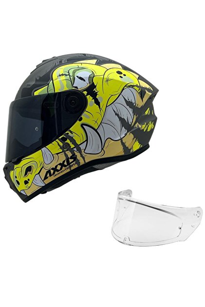 Axxis DRAKEN S TROOPER D3 MAT FLUOR YELLOW DESENLİ MOTOSİKLET
