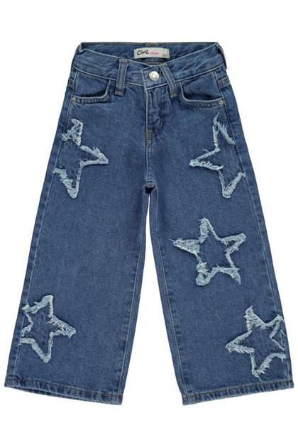 Star Embroidered Pants for 2-5 Years Old - Blue 2-3 Years Old